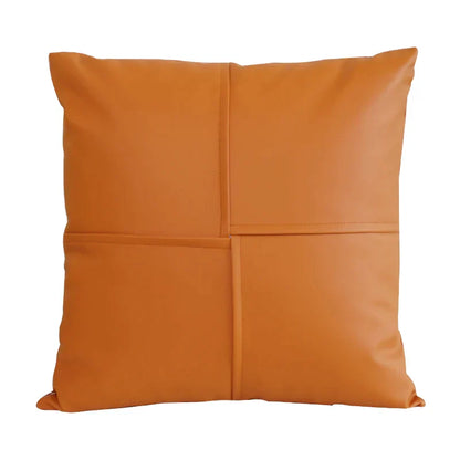 Funda de cojín DecorBites™ de piel color marfil, 45x45 cm, para decoración del hogar.