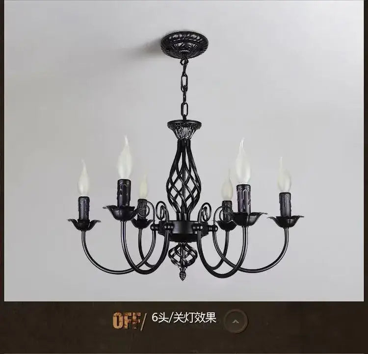 DecorBites™ Modern Black Iron Chandelier for Living Room