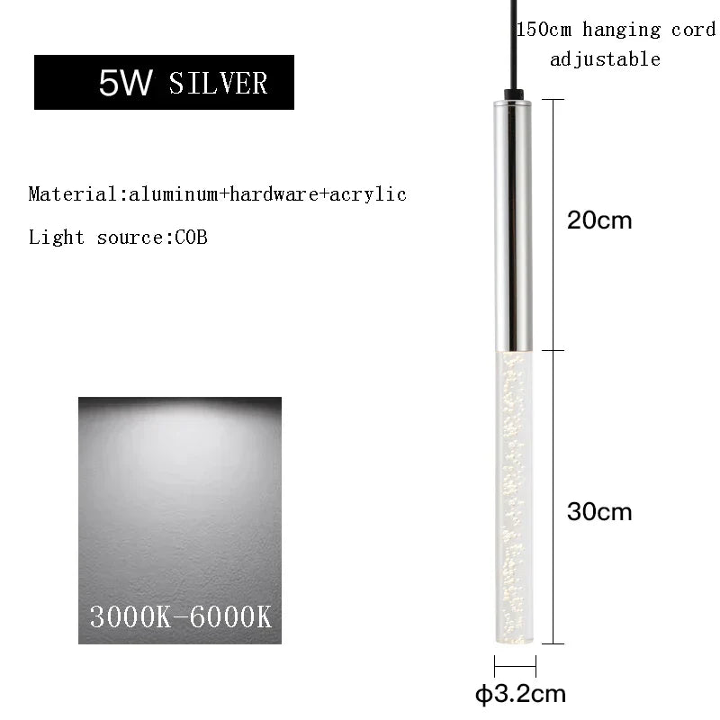 DecorBites™ Black Cylinder Pendant Lights for Modern Kitchen Island and Dining Table