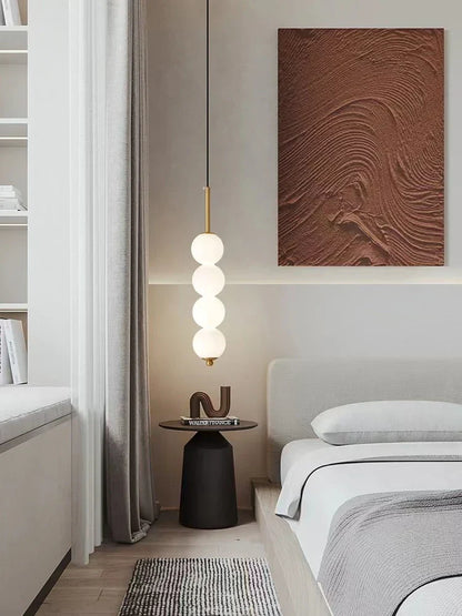 Lámpara colgante DecorBites™ LED de cristal blanco perlado para decoración de cocina o bar - Lámpara colgante de burbujas