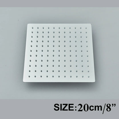 DecorBites™ 12" Matte Black Rainfall Shower Head Set with Shower Arm