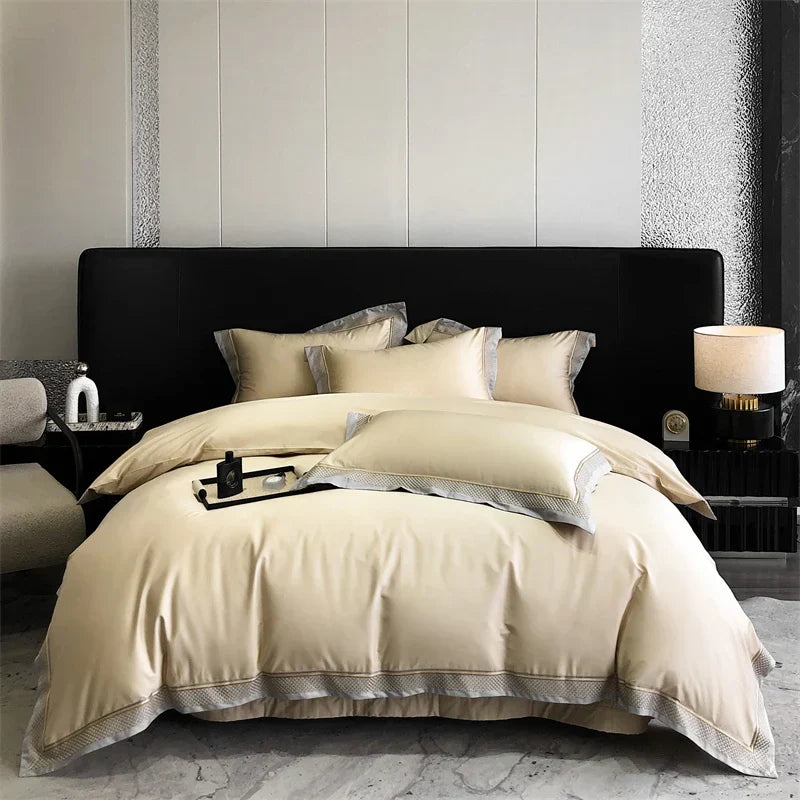 Decobites Luxury Embroidery Bedding Set - Premium Duvet Cover, Bedspread, Pillowcases