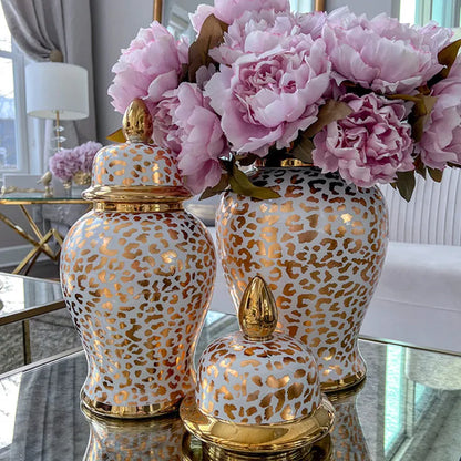 Decorbites™ Leopard-Print Keramik-Schachmatt-Glas: Vintage-Home-Deko-Vase & Aufbewahrungsbehälter