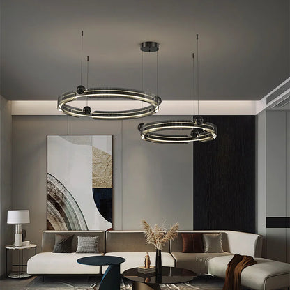 DecorBites™ Light Luxury Circle LED Living Room Chandelier