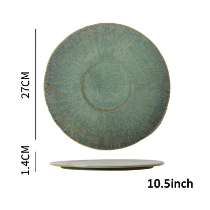 Vajilla de cerámica DecorBites™ - Platos y bol de cerámica de inspiración japonesa con diseño de cambio de horno