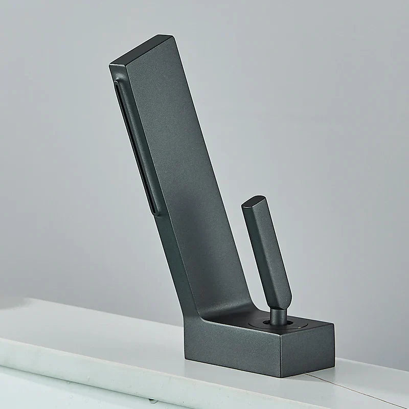 DecorBites™ Brass Waterfall Basin Faucet Hot/Cold Mixer Taps Single Handle Bathroom Sink