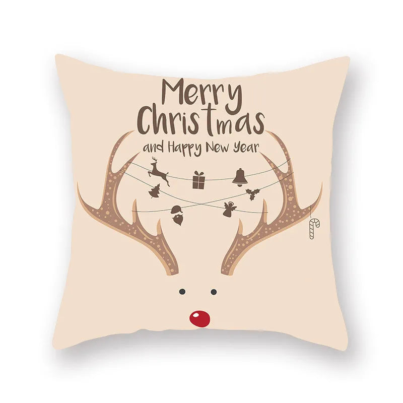 DecorBites™ Christmas Santa Elk Pillowcase 45x45cm for Sofa Chair Decor