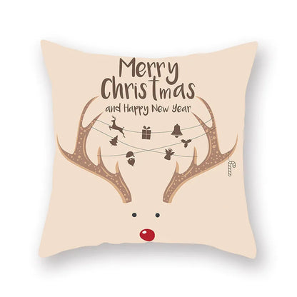 DecorBites™ Christmas Santa Elk Pillowcase 45x45cm for Sofa Chair Decor