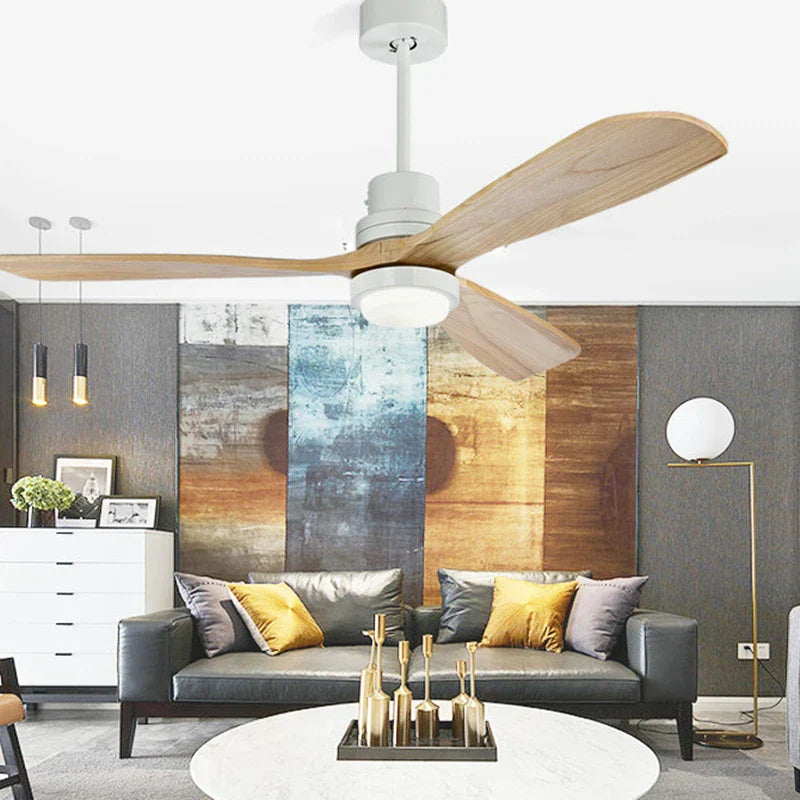 DecorBites™ 52 Inch Retro Ceiling Fan with Wooden Blades and 15W Ceiling Lights