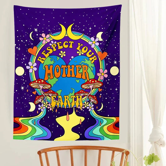 Sunshine Rainbow Tapestry Wall Hanging for Boho Room Decor by Decobites