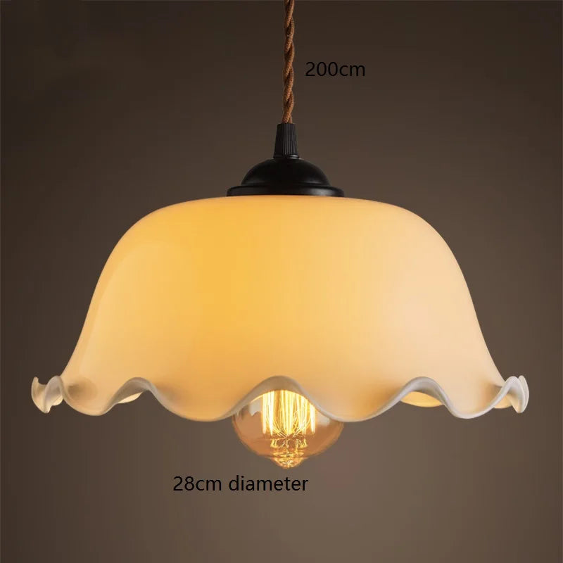 DecorBites™ Green Glass LED Pendant Lights: Vintage Japanese-America Style Hanging Lamp