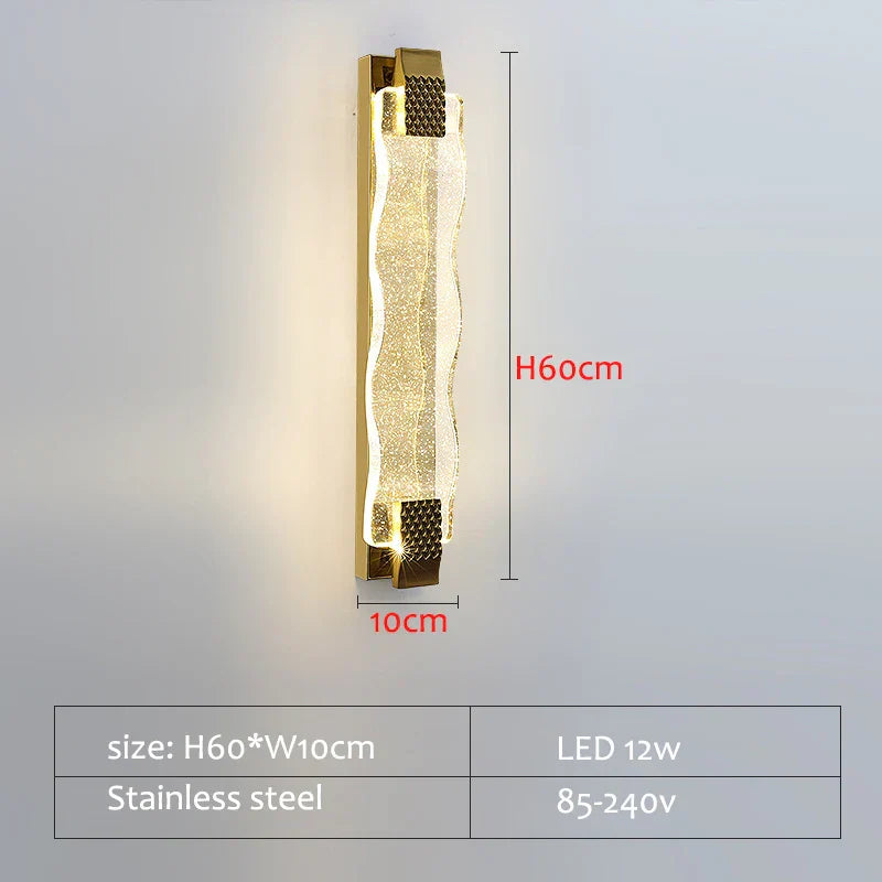 DecorBites™ Crystal LED Wall Sconce: Luxury Gold Light Fixture for Home Decor