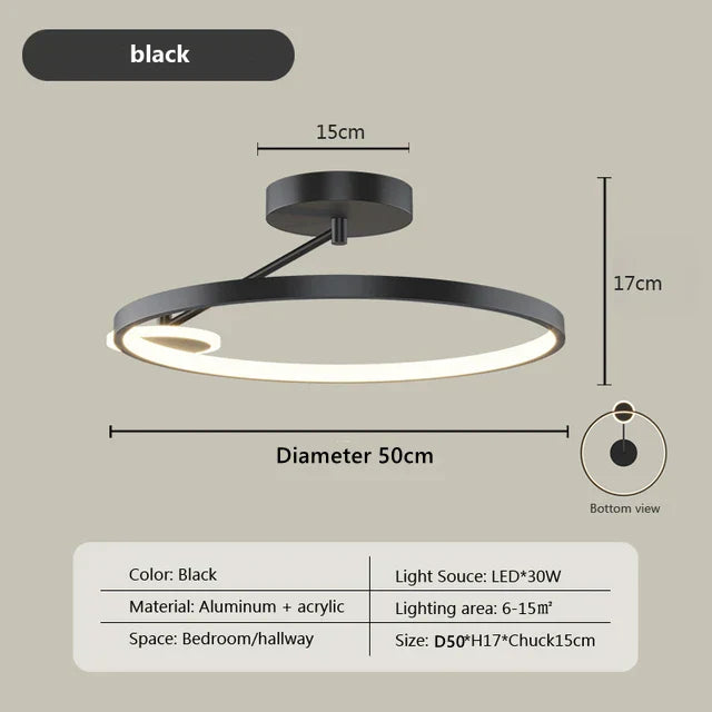 DecorBites™ Circular LED Ceiling Lamp with Remote Control for Bedroom & Aisle Lighting