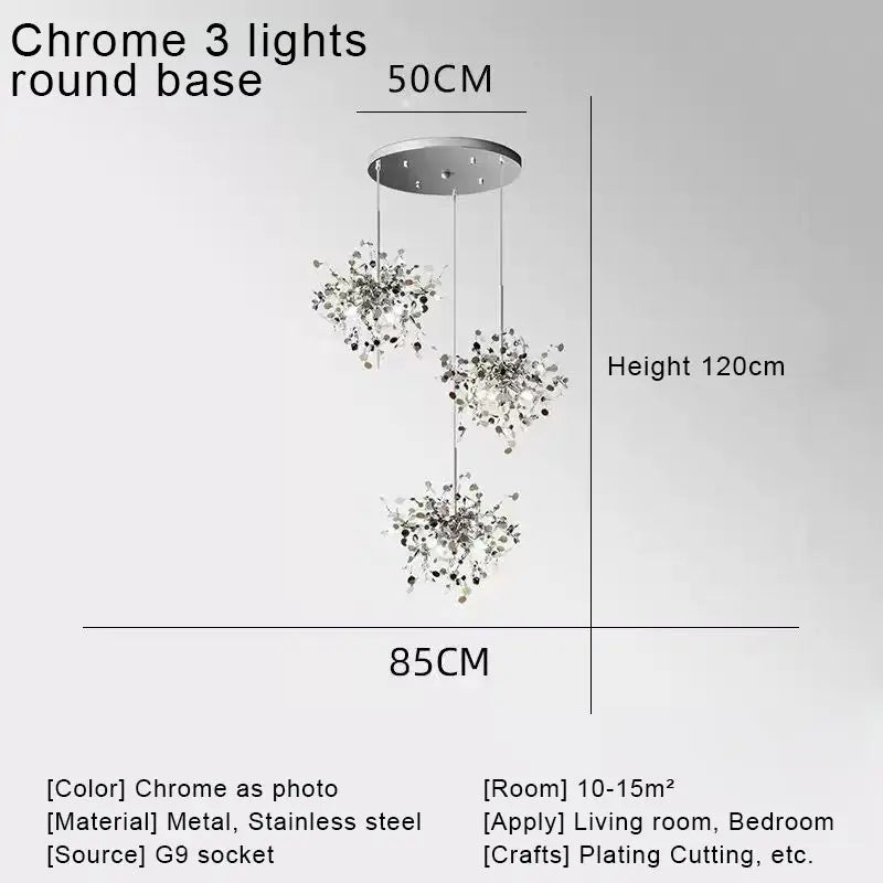 DecorBites™ Gold LED Ceiling Pendant Light Fixture for Home Decoration and Modern Living