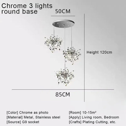 DecorBites™ Gold LED Ceiling Pendant Light Fixture for Home Decoration and Modern Living