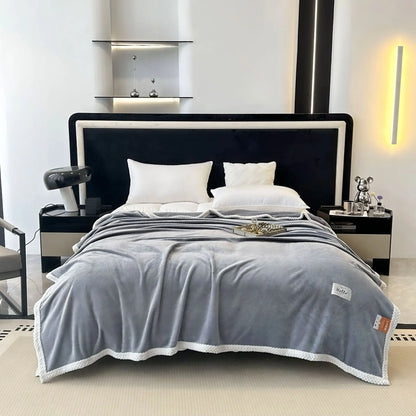 Manta de franela acogedora DecorBites™ para siesta - Color sólido