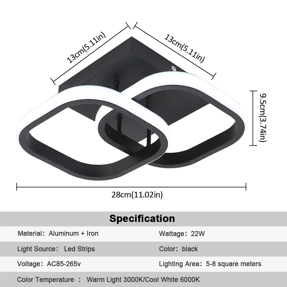 مصباح سقف LED أكريليك من DecorBites™: ثريا نورديك عصرية لغرفة المعيشة وغرفة الطعام والممر