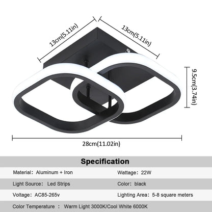 مصباح سقف LED أكريليك من DecorBites™: ثريا نورديك عصرية لغرفة المعيشة وغرفة الطعام والممر