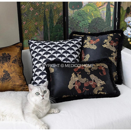 DecorBites™ Chinoiserie Sunset Glow Landscape Accent Cushion Cover - Exquisite Retro Decor Pillowcase