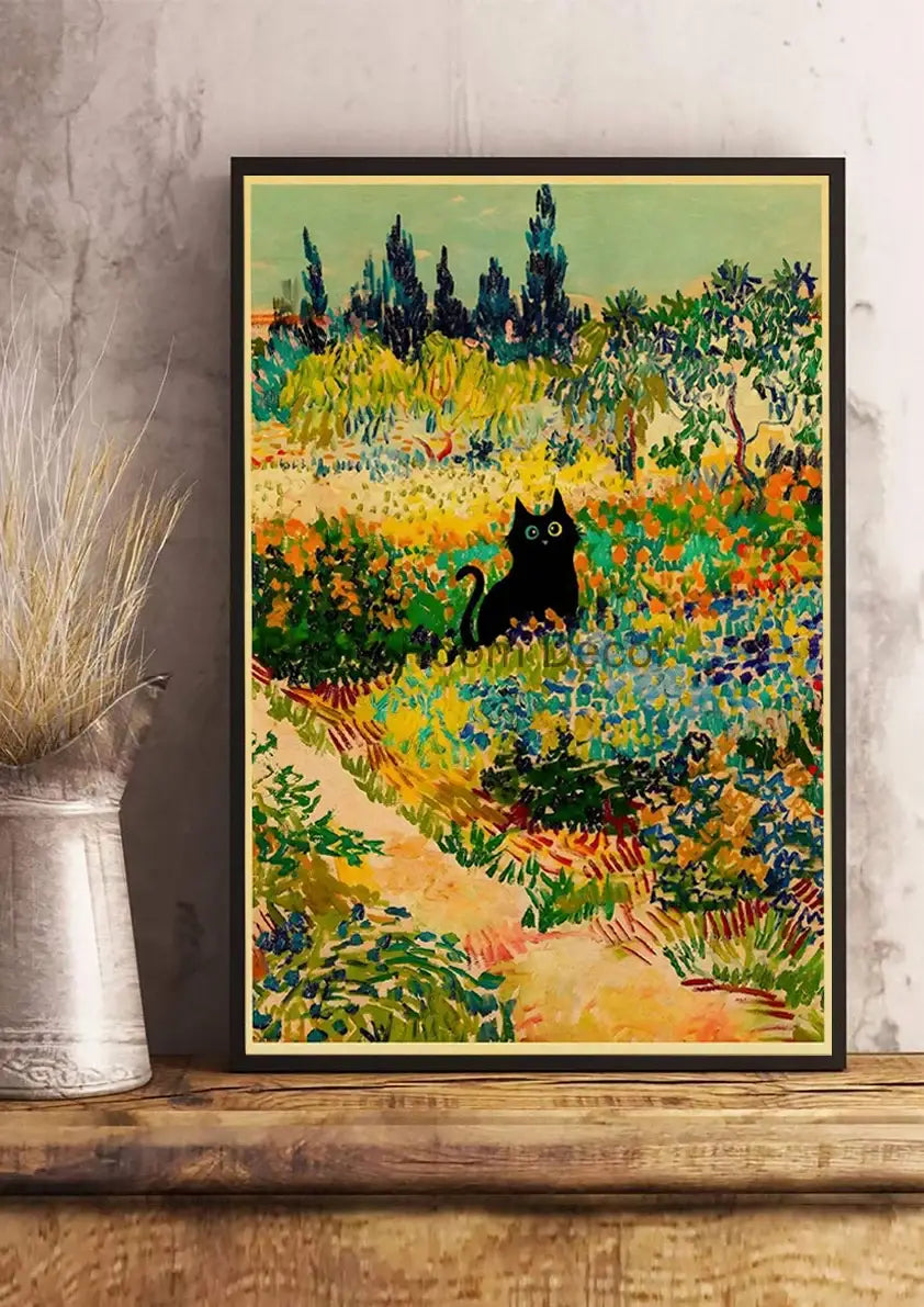 DecorBites™ Cute Digital Cats Cartoon Poster Print