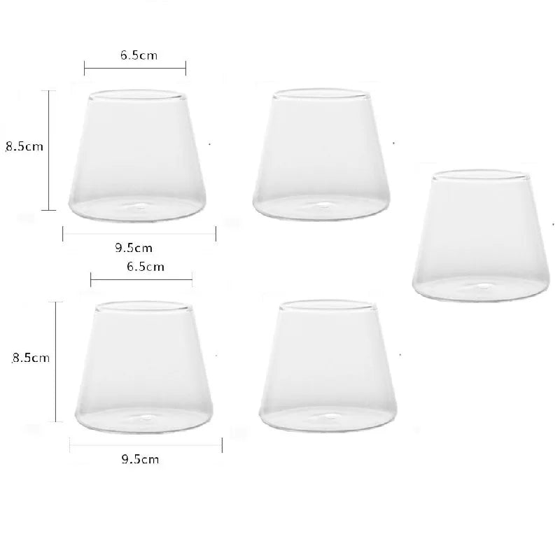 DecorBites™ Clear Glass Water Cup Coffee Mug Juice Drink Bottle Kitchen Tableware