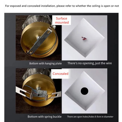 DecorBites™ Crystal Entrance Ceiling Lamp: Modern Minimalist LED Balcony Light