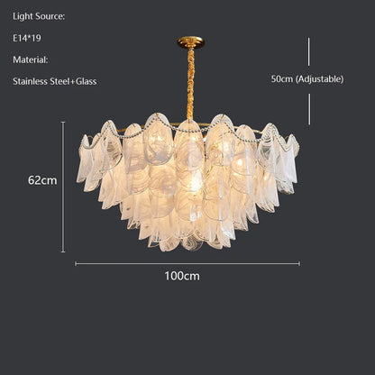 DecorBites™ LED Glass Hanging Lamp Golden Leaf Shape Modern Pendant Light
