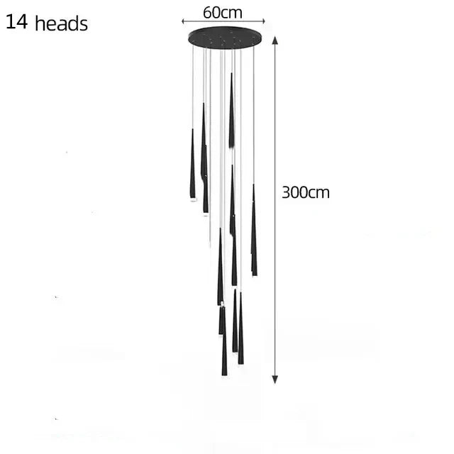 Dimmable LED Ceiling Light 14-Head Round Gold