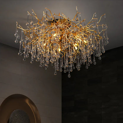 DecorBites™ Gold Tree Branch Chandelier for Dining Room