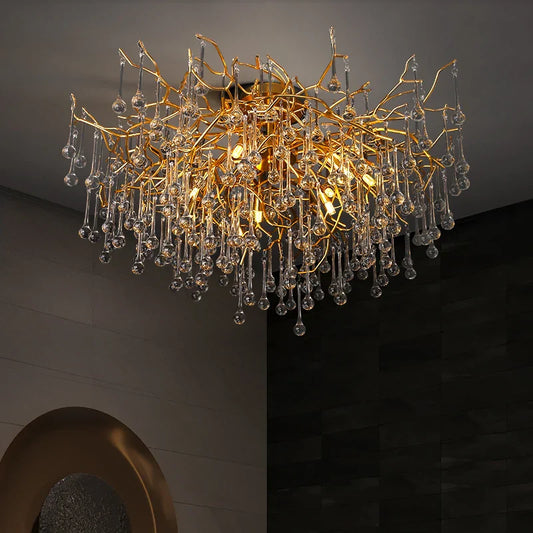 DecorBites™ Gold Tree Branch Chandelier for Dining Room
