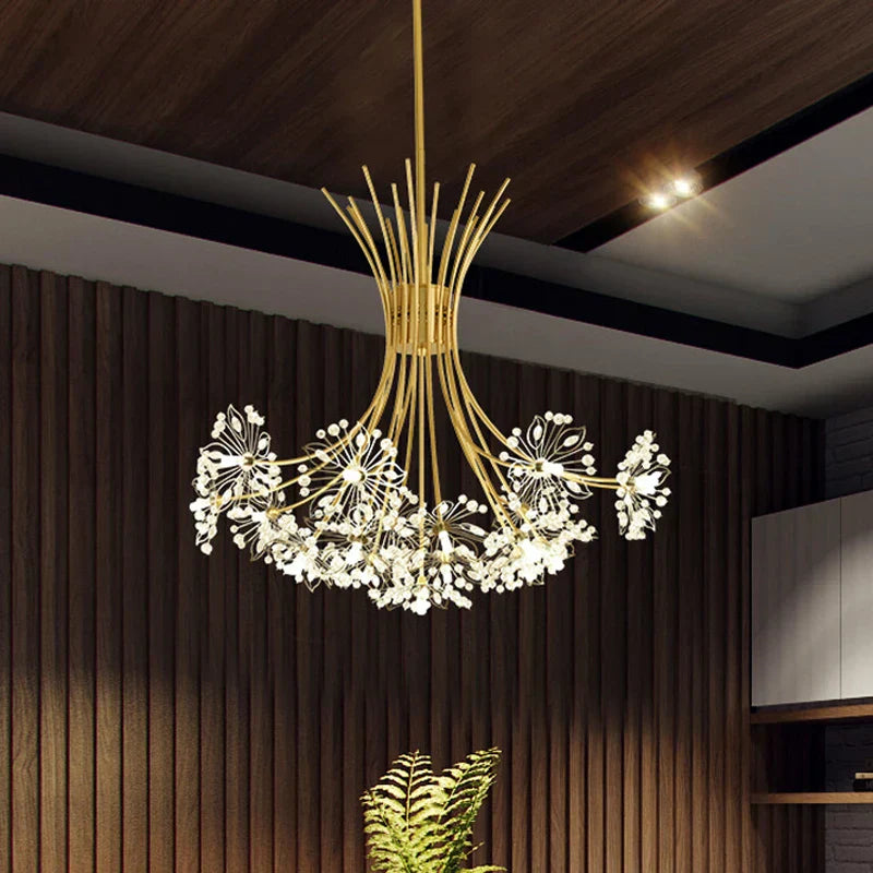 DecorBites™ Crystal Bouquet Pendant Light Chandelier in Black and Gold