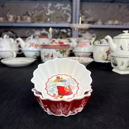 DecorBites™ Christmas Dinnerware Set: Plates, Tray, Mugs, Bowls, and Dishes