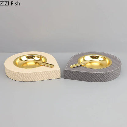 DecorBites™ Leather Desktop Ashtray: Stylish Smoking Accessory & Gift