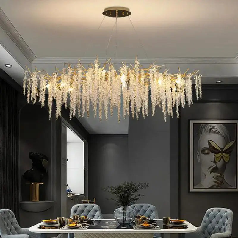 DecorBites™ Gold Aluminium Branch Pendant Light Chandelier for Modern Dining Room Decor