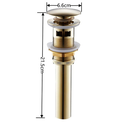 DecorBites™ Brass Pop Up Drain for Bathroom Lavatory Sink - Water Drainer