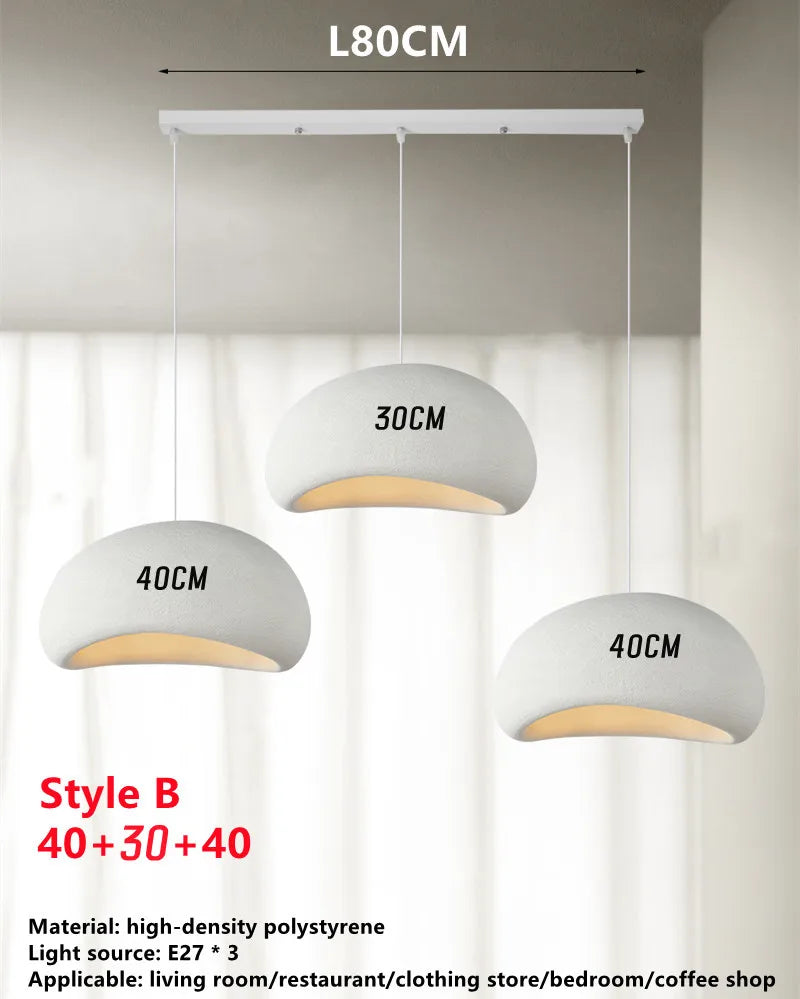 DecorBites™ Handmade Wabi Sabi Chandelier Modern LED Pendant Lamp for Nordic Restaurant Island