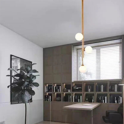 DecorBites™ LED Glass Ball Pendant Light Brass Luminaire for Home Decor