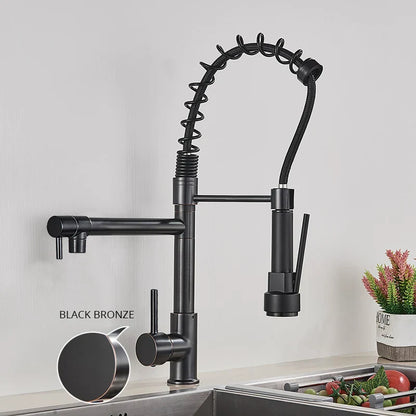 DecorBites™ Kitchen Faucet Pull Out Dual Spout Single Handle Mixer Tap 360 Rotation
