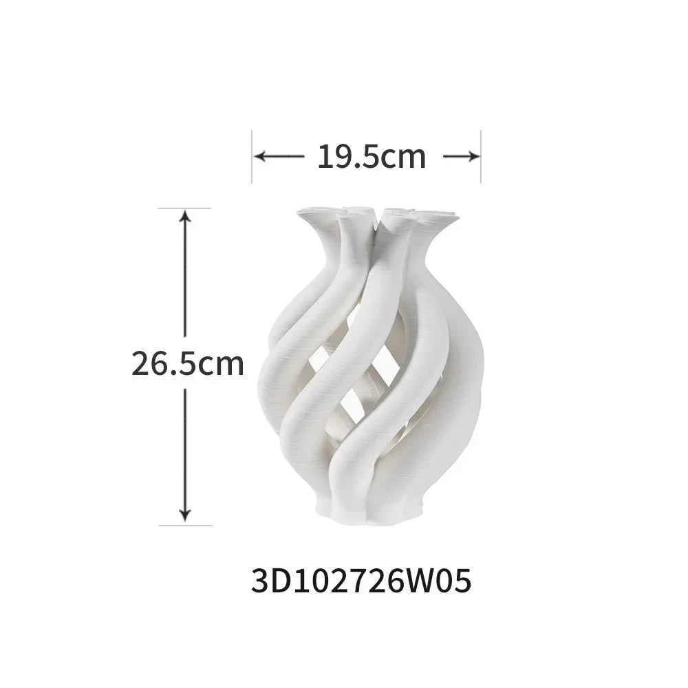 مجموعة مزهريات سيراميكية حلزونية هندسية من DecorBites™ للديكور المنزلي وتنسيق الزهور