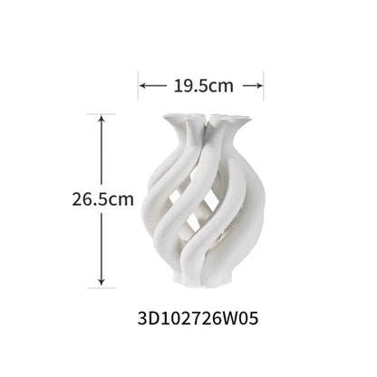 مجموعة مزهريات سيراميكية حلزونية هندسية من DecorBites™ للديكور المنزلي وتنسيق الزهور