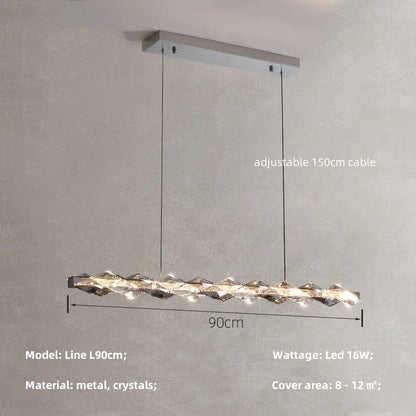 DecorBites™ Crystal Chandelier Pendant Light - Dimmable Modern Luxury LED Chrome Luminaria