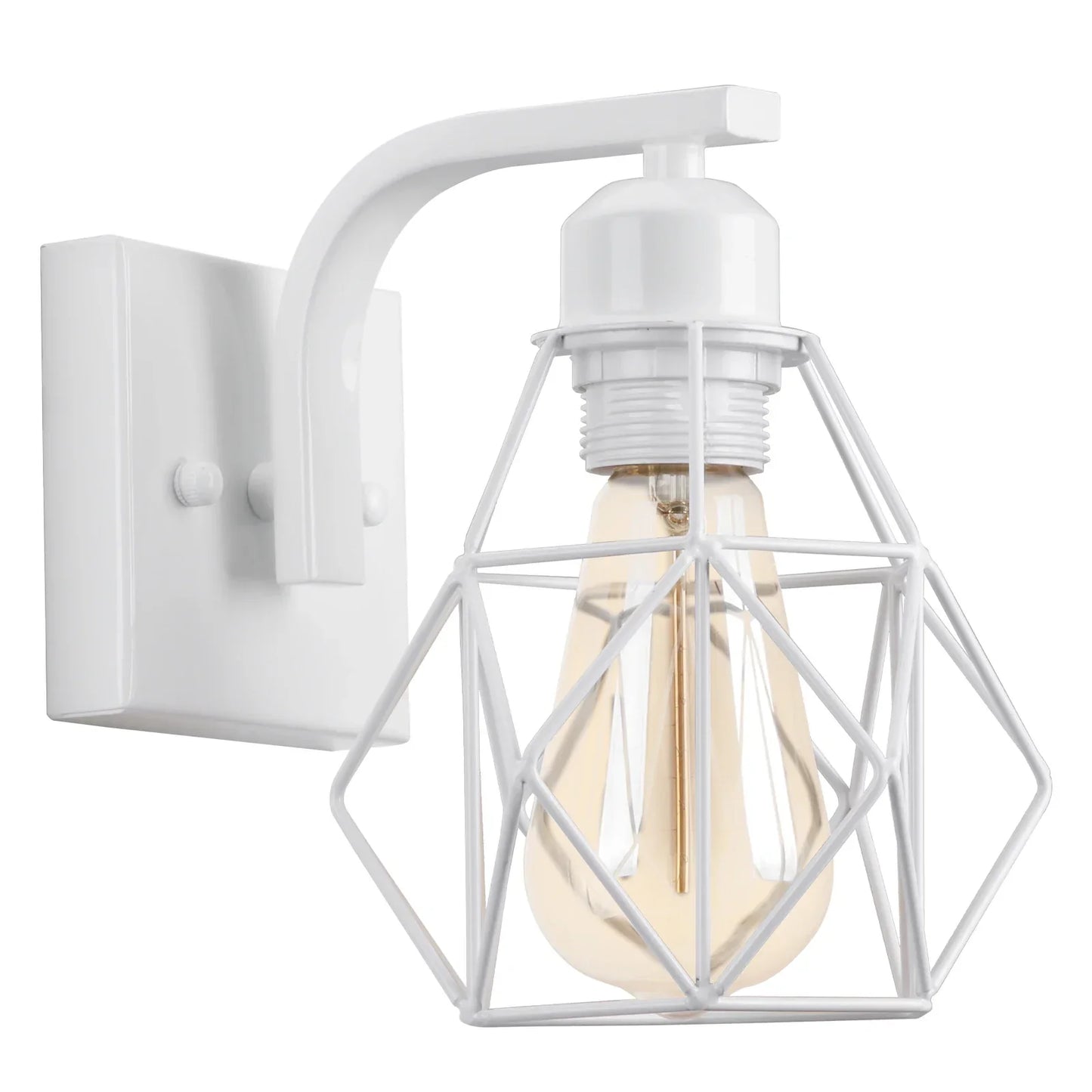 DecorBites™ Industrial Wire Cage Wall Sconce E27 Rustic Retro Bedside Light Fixture