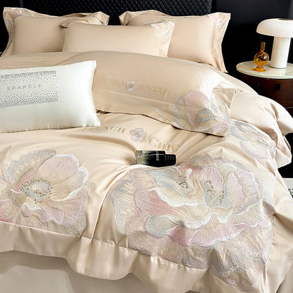 DecorBites™ Chic Embroidered Cotton Bedding Set for Luxurious Home Décor