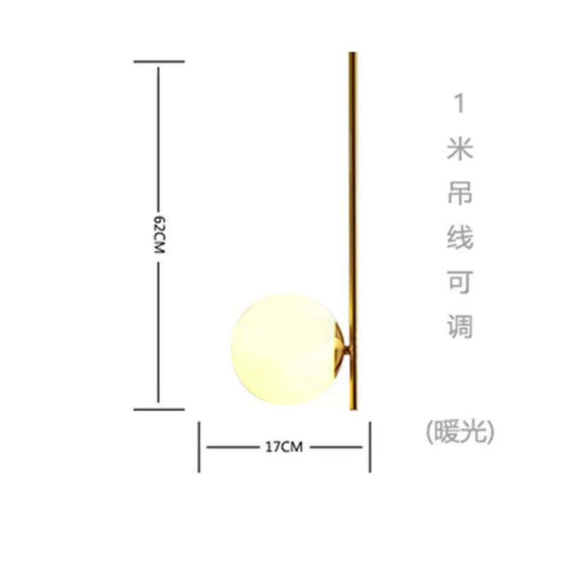 Lámpara colgante LED de bola de cristal DecorBites™ para espacios de vida modernos