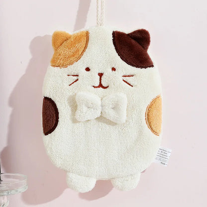 DecorBites™ Cute Cat Hand Towel: Thick Quick Dry Kitchen & Bathroom Terry Towel