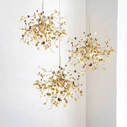 DecorBites™ Gold LED Ceiling Pendant Light Fixture for Home Decoration and Modern Living