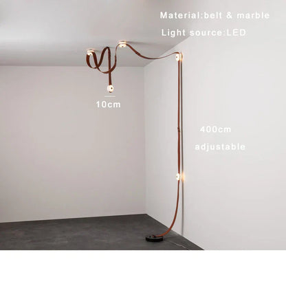 DecorBites™ Designer Belt Marble Pendant Lights: Luxury Dimmable Fixture for Villa Duplex