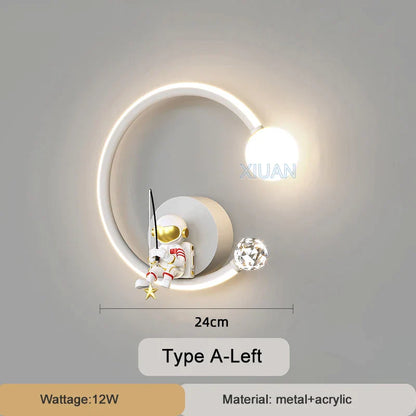 DecorBites™ Astronaut Wall Lamp: Gold White Black Bedroom Decor Resin Wall Mount Light