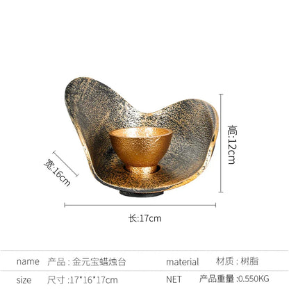 DecorBites™ Gold Geometric Candlestick Bowl - Elegant Home Decor & Centerpiece