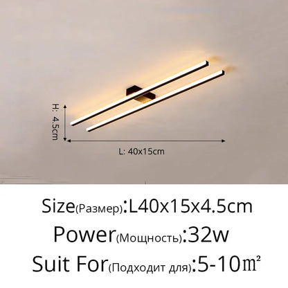 DecorBites™ LED Strip Chandelier Modern Creative Ceiling Lamp for Aisle Corridor Balcony Lighting